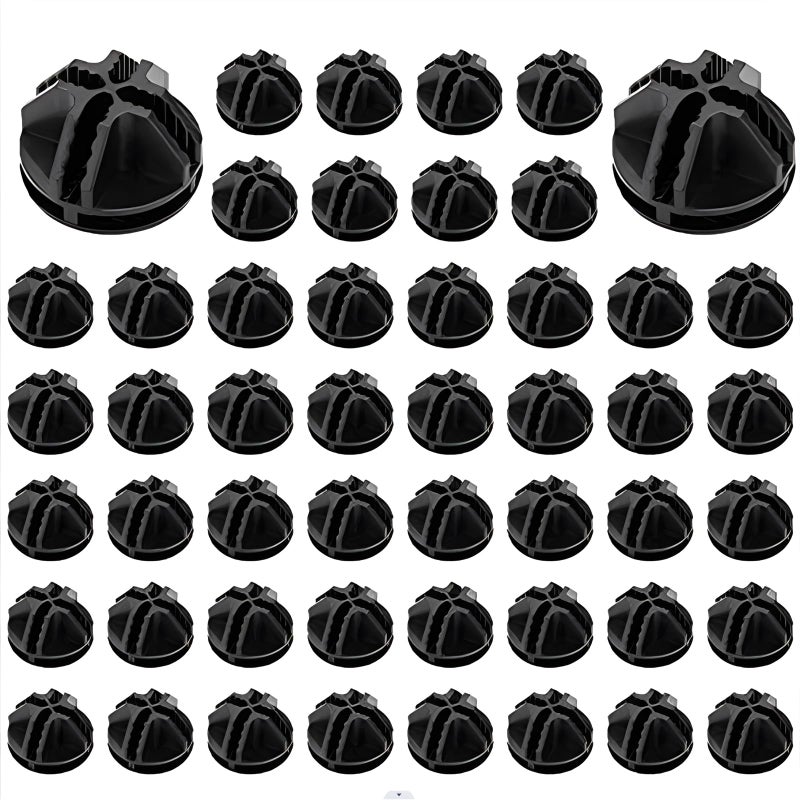 HOWDIA 3.6â€¯cmâ€¯/â€¯1.417â€³ ABS Plastic Wire Cube Connectors (50â€¯Pack) â€“ Quick Snap-On Fit | Suitable for 4â€¯mm Wire Grids, Small Animal Playpen & Mesh Storage | Black - Image 1